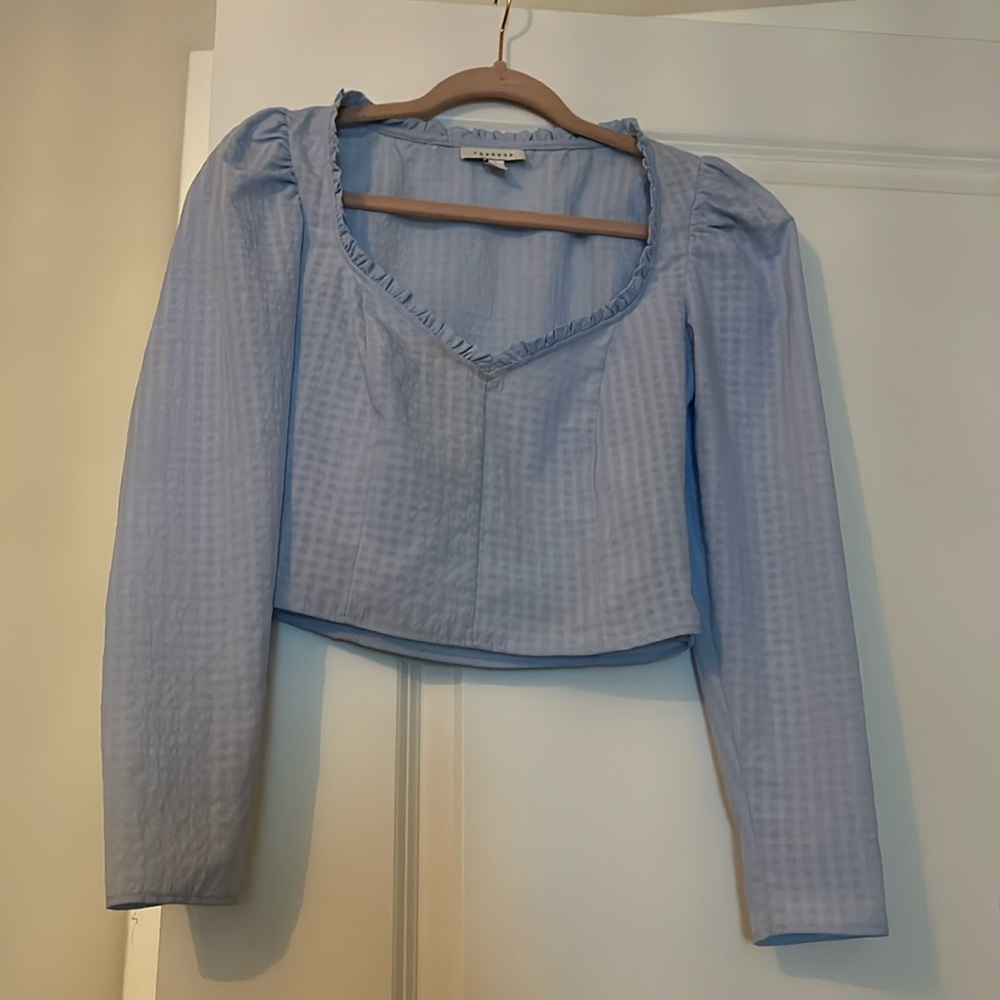 Light Blue @TopShop puffed sleeve blouse